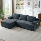Emsworth cloud sectional in dark grey, chaise on the left