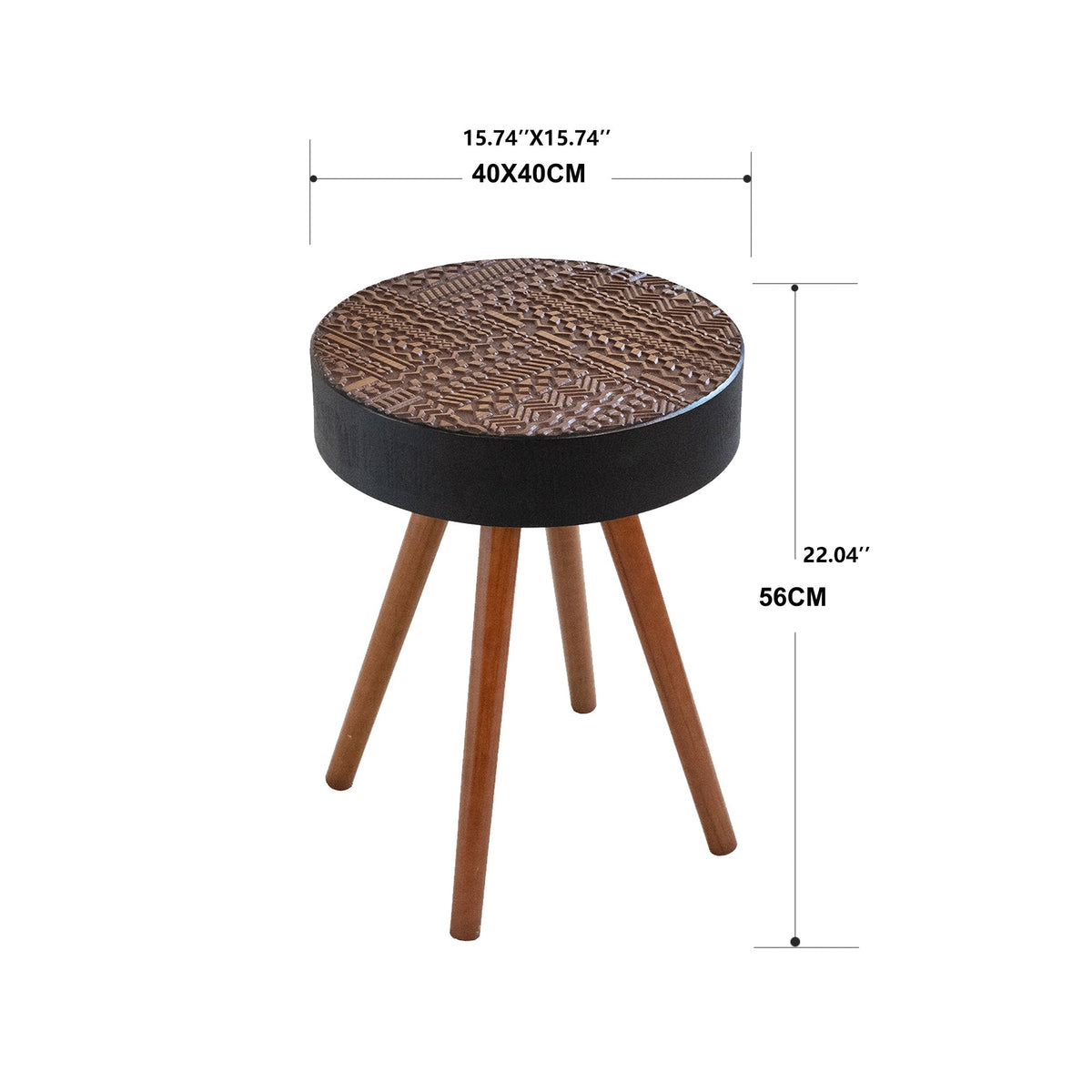 Saxon round side table used as a drinks table