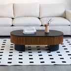 Riva elliptical coffee table in brown