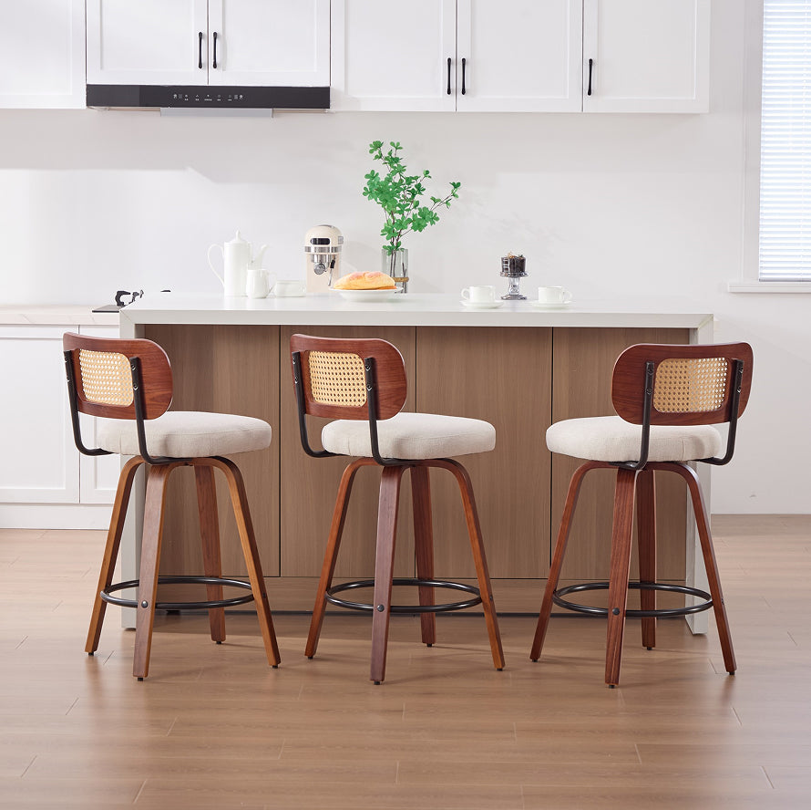 Padstow counter stool linen seat and foam cushion