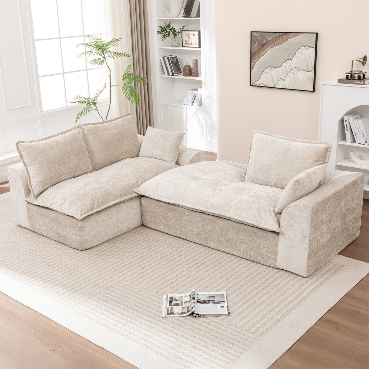 Lorne Modular Sectional, chenille texture