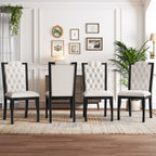 Hexham linen dining chairs in beige and black