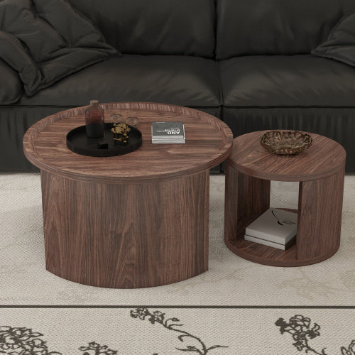 Mirren nesting tables in natural wood finish