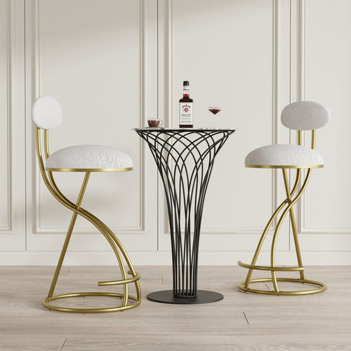 Dunster stool S-shaped backrest detail
