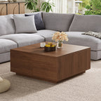 Bellac four-drawer coffee table styled beside a sofa