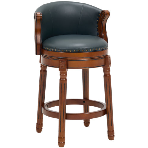 Marlow backed bar stool in blue, counter height