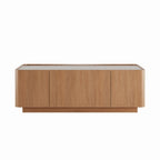 Kelso glass-top coffee table styled with a sofa