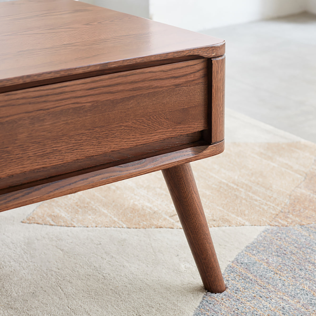 Nyborg coffee table showing the storage compartment