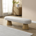 Perth bouclé storage bench in beige