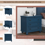 Rousdon nightstand three drawers open