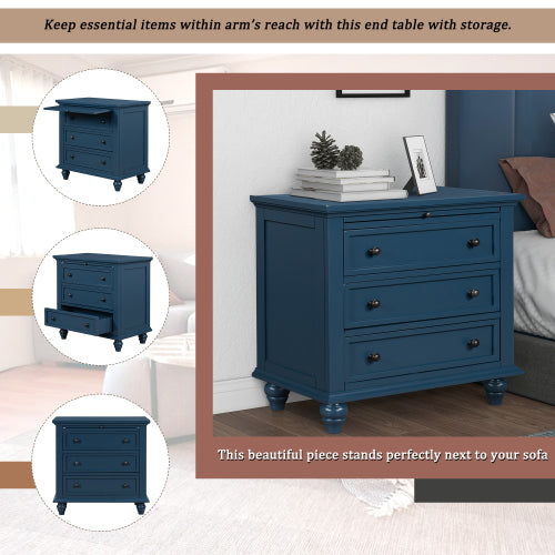 Rousdon nightstand three drawers open