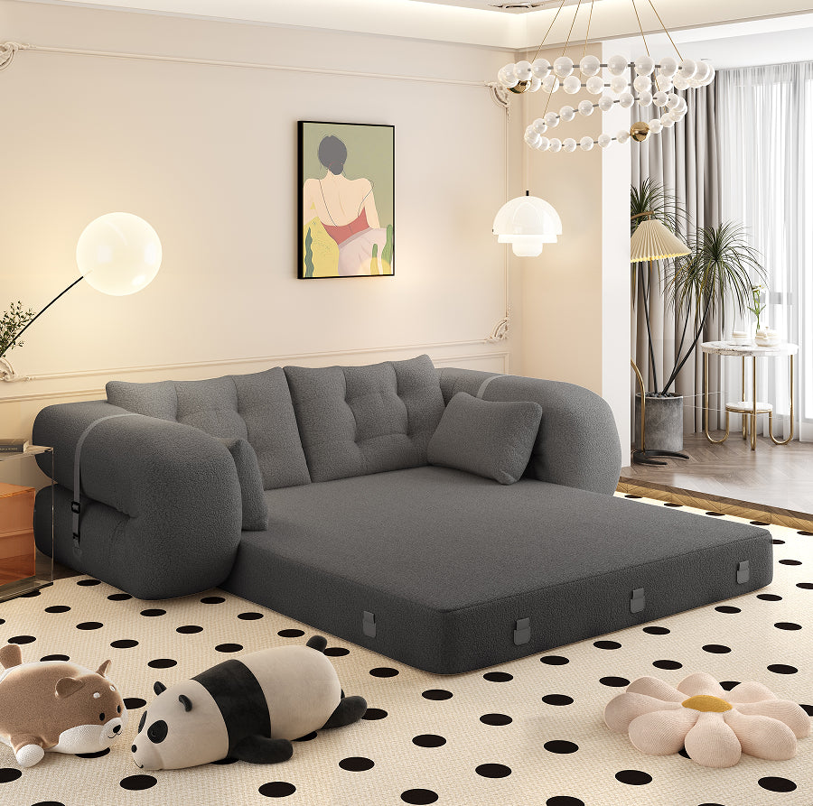 Redcar sofa folded out flat as a bed