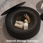 Ardenne coffee table fluted PU leather body detail