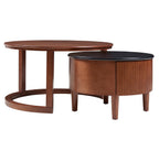 Delvaux round coffee table seen from above showing the round top