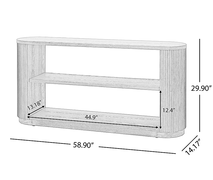 Vevey open-shelf console full length view
