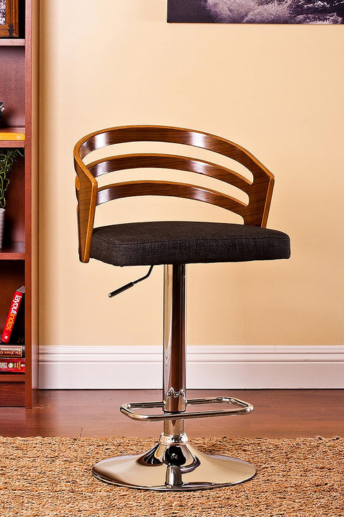 Amberley bar stool rear view showing the curved timber back