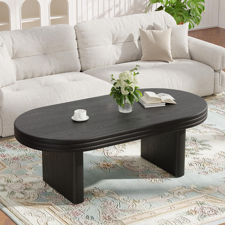Oriel fluted coffee table in black