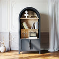 Cavill arched bookcase in dark grey, doors closed