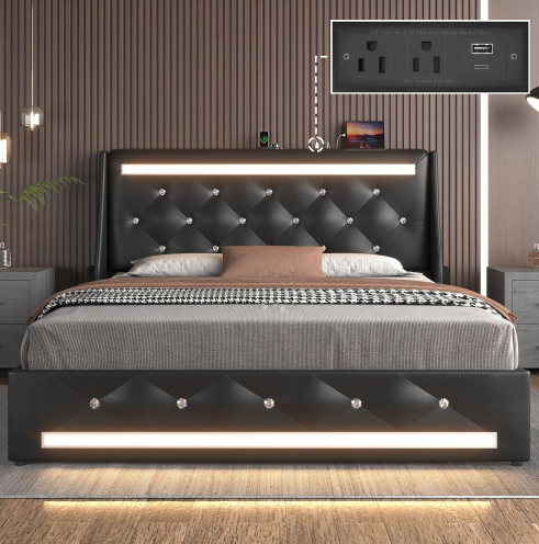 Aldeburgh bed, full size in black