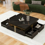 Ravel Marble Coffee Table in a living room