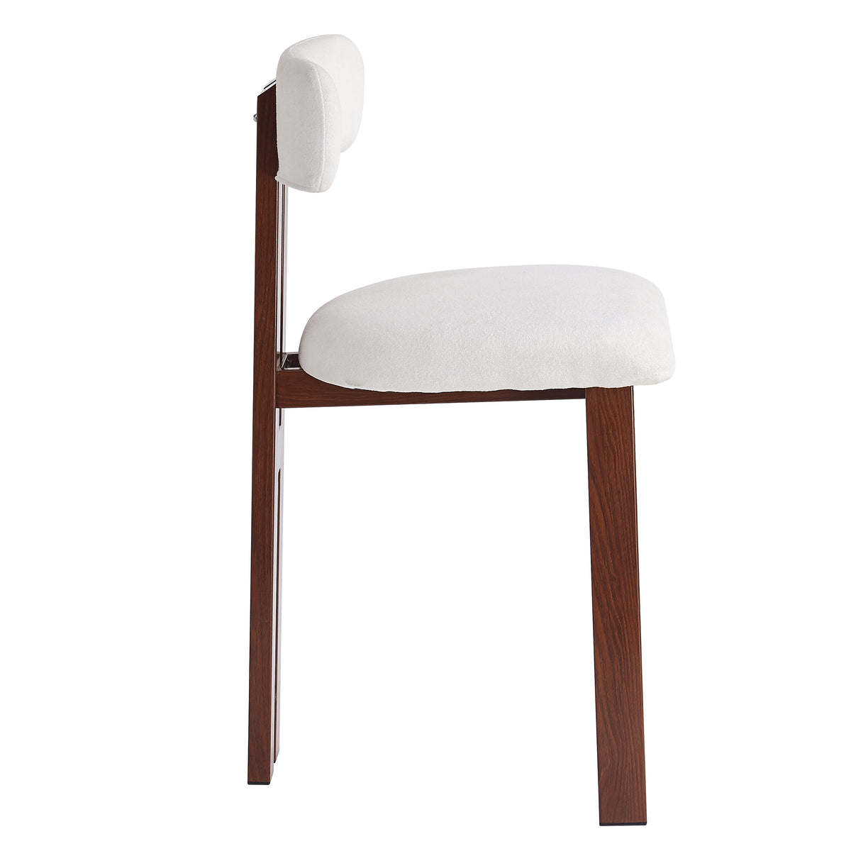 Blakeney bar chair seen from the side, showing the timber frame