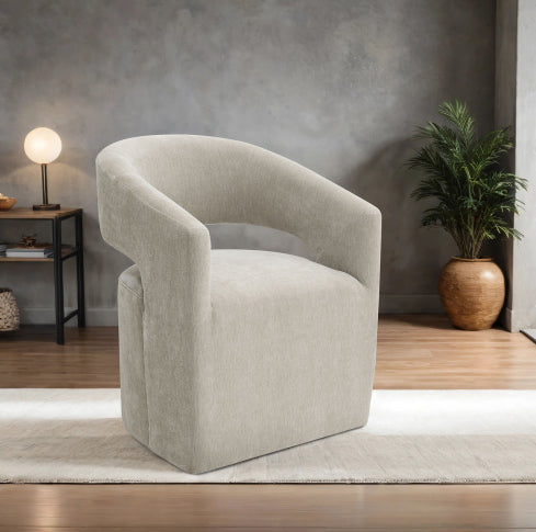 Osmington tufted pedestal chair in taupe