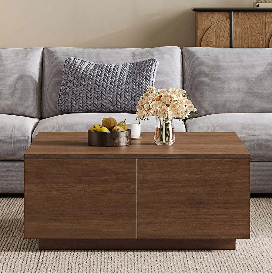 Bellac coffee table drawer front and handle detail