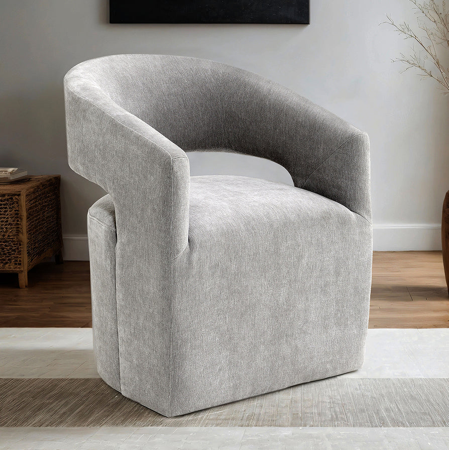Osmington tufted pedestal chair in light grey