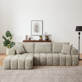 Otto Chenille Sectional in khaki, left-facing chaise