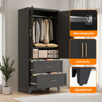 Ledbury wardrobe hanging rail and shelves