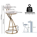 Dunster curved-back bar stools in white with gold legs