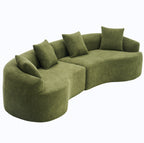 Vesta Curved Sectional, chenille texture
