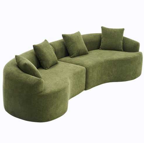 Vesta Curved Sectional, chenille texture