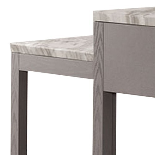 Stanmore dining table faux marble top surface detail