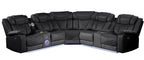 Ostend sectional faux leather and stitching detail
