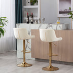 Cromer rise-and-fall bar stools in rice white, pair