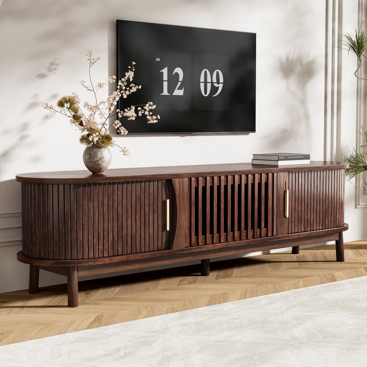 Eastleigh mid-century TV stand in dark brown