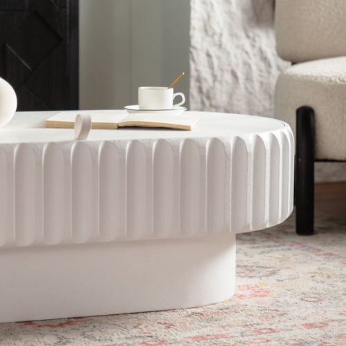 Iseo coffee table seen from above showing the oval top