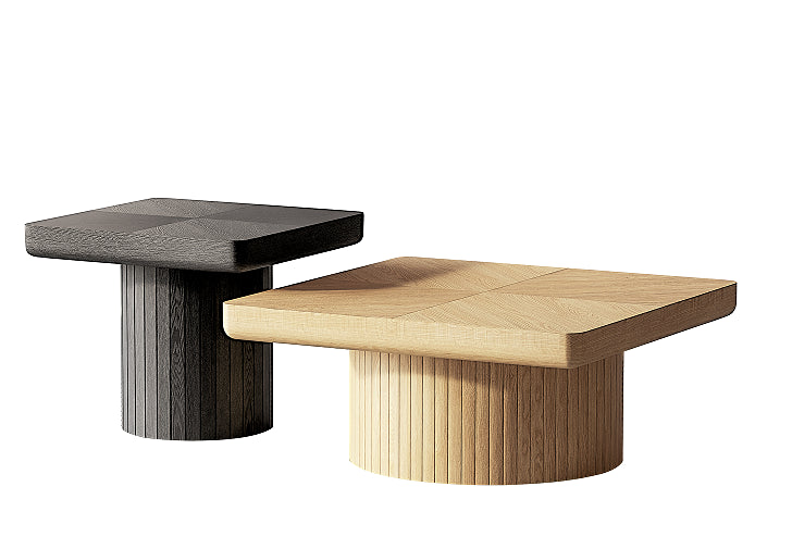 Varen coffee table fluted pedestal base detail
