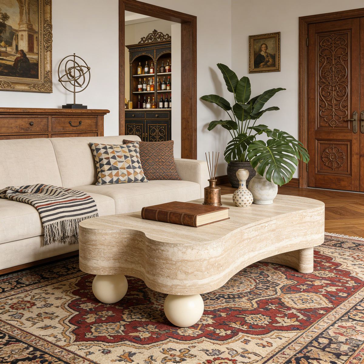 Dovre irregular coffee table seen from above showing the outline