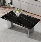 Zennor glass dining table in black