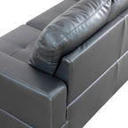Kestrel Leather Sectional, tufted back