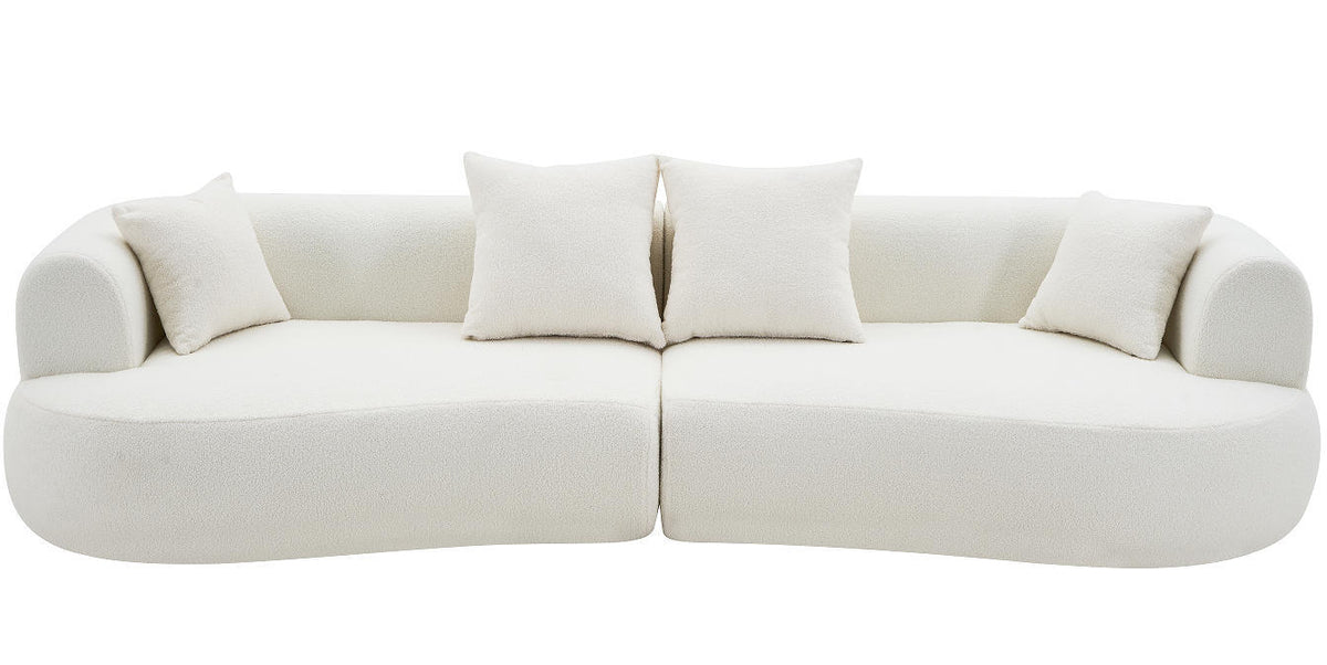 Solene Curved Sofa, angled view