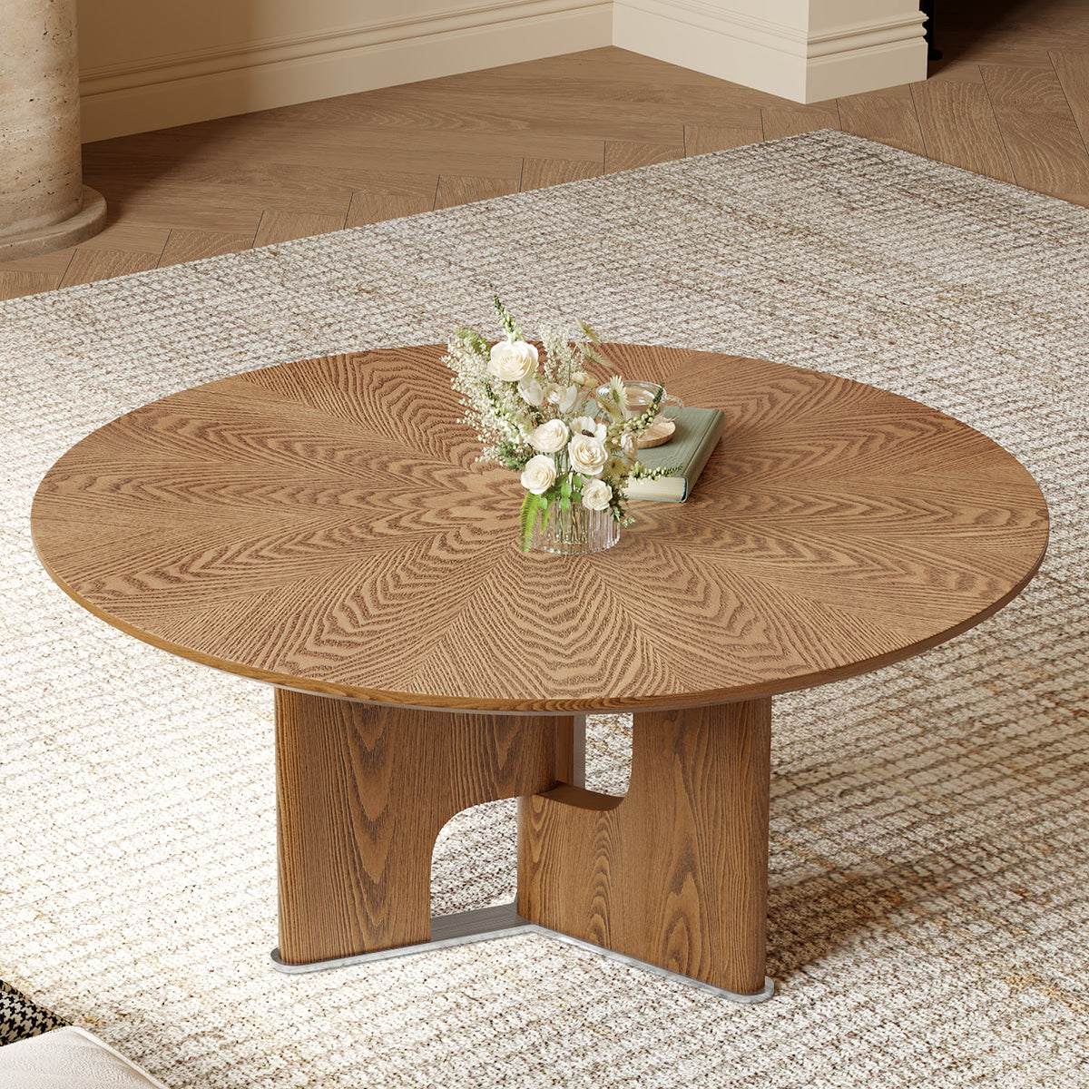 Umbra round coffee table base and leg detail