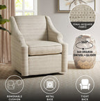 Kirkby swivel glider chair styled in a living room
