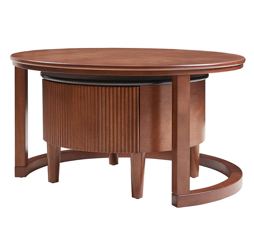 Delvaux round coffee table side profile showing height