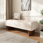 Wells upholstered bench in beige