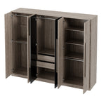 Yvoire six-door wardrobe shown against a bedroom wall