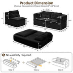 Ilkley floor sofa bed shown with the three pillows