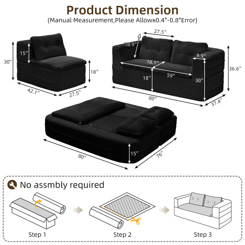 Ilkley floor sofa bed shown with the three pillows